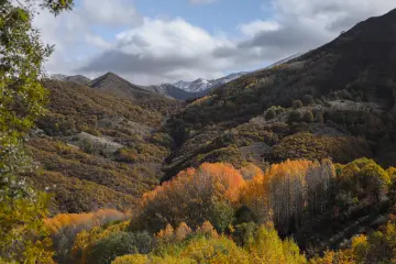 Dersim Pülümür sonbahar renkleri ve karlı dağ manzarası