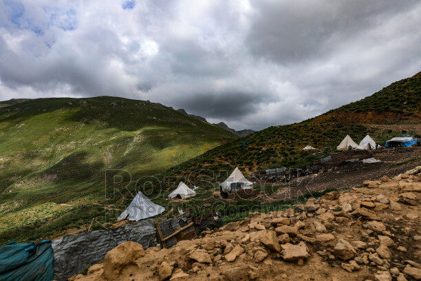 Dersim yaylalarında dağ yamaçlarına kurulan çadırlar, geleneksel yaylacılık yaşamını ve doğal güzellikleri yansıtıyor.