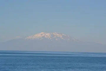 Van Gölü Süphan Dağı, karlı dağ, Bitlis manzarası, dağ ve göl, Doğu Anadolu